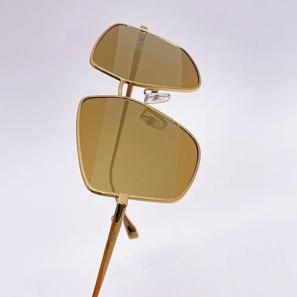 FENDI GOLD/SILVER MIRRORED STRIPED UNISEX SUNGLASSES FE40016U FENDI GOLD MIRRORED STRIPED UNISEX SUNGLASSES FE40016U main image 2